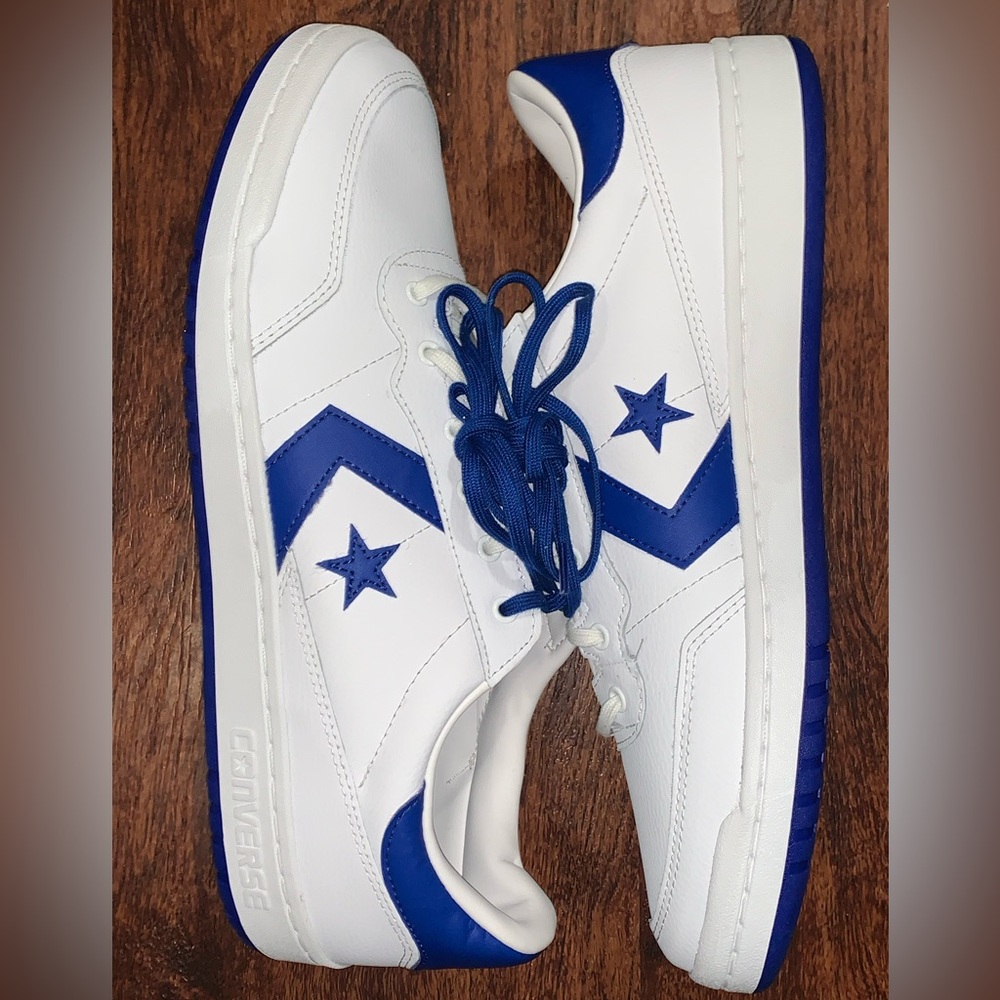 Converse White and Blue Low-Top Sneakers